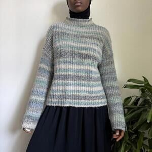 Vintage Loft Space-Dye Pastel Mock Neck Knit size L